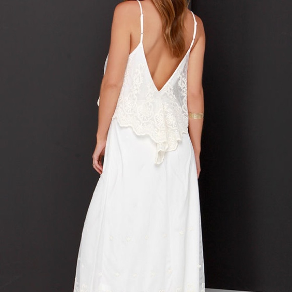 Stand in Awe Cream and Ivory Lace Maxi Dress - Picture 4 of 14